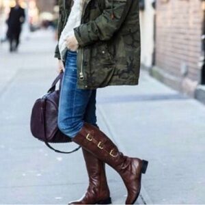 Ecco Leather Black Tall Casual Career Winter Boots 39